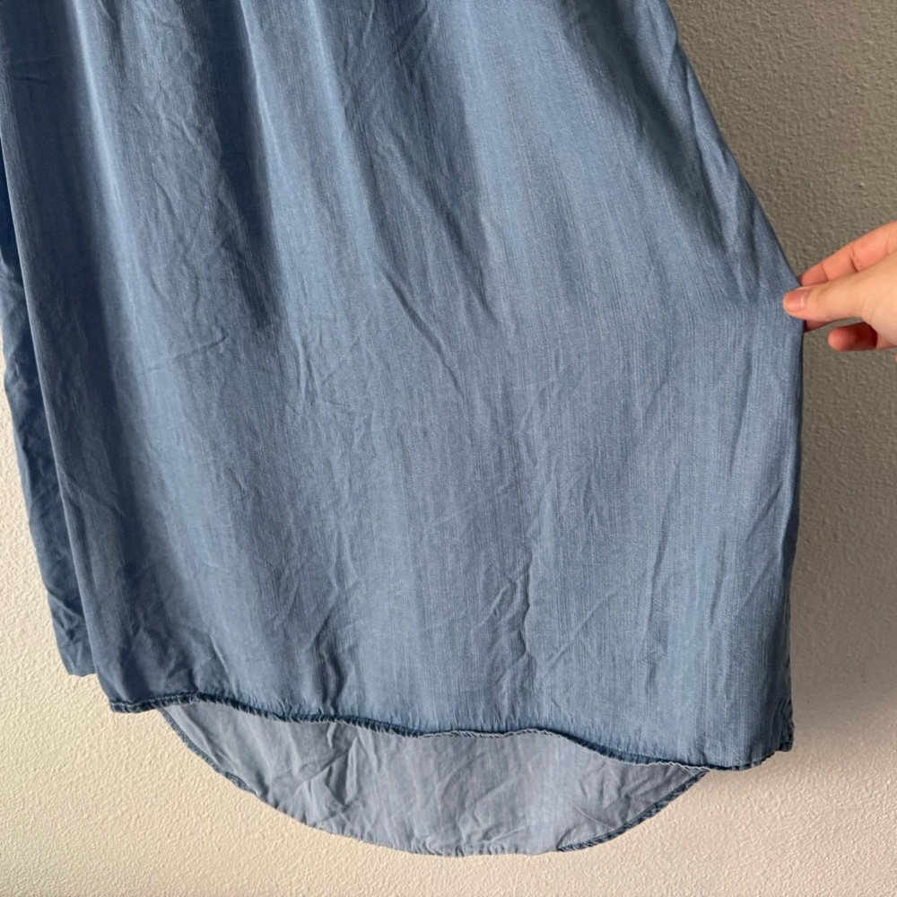 Knox Rose Denim Look Midi Dress Boho Chic Relaxed Style Large Casual Everyday - Picture 7 of 14